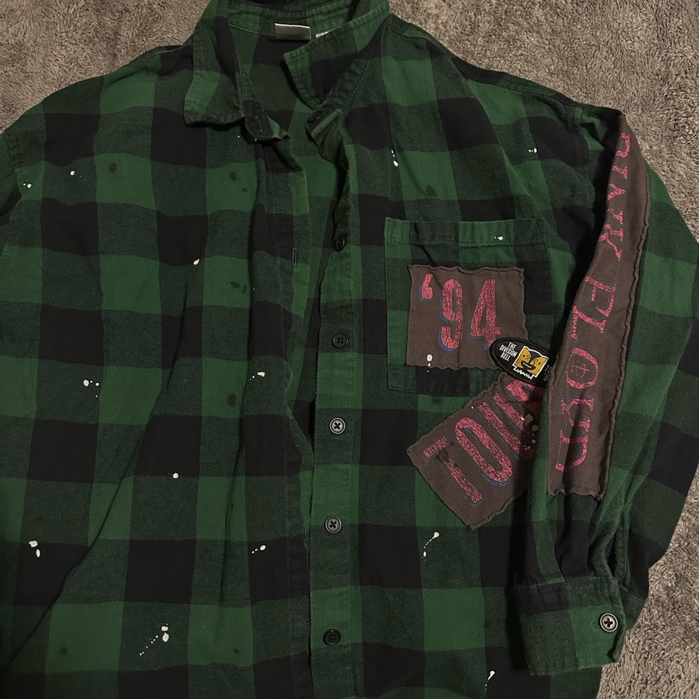 Green and Black Checkered women’s  Shirt